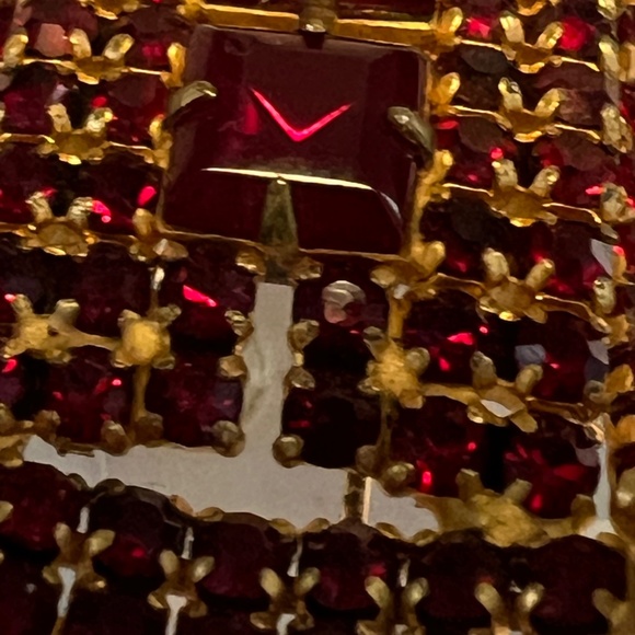 Vintage Brooch Czech Garnet Glass Bohemian - Picture 9 of 16